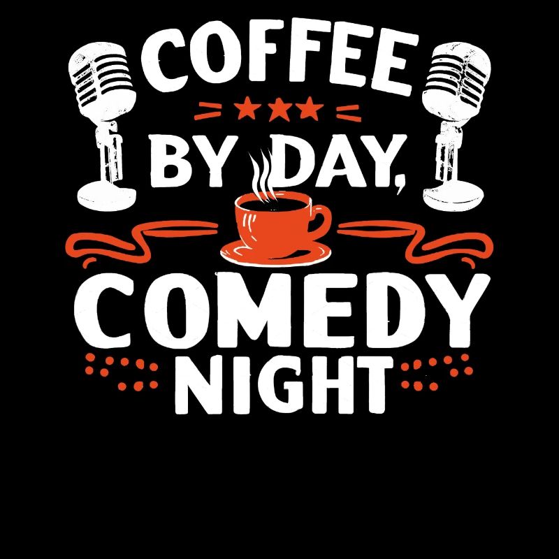 Kaffee bei Tag Comedy bei Nacht Komiker