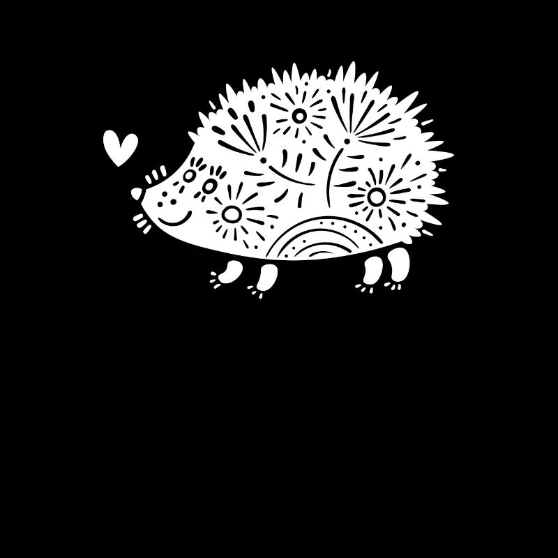 Mignon hérisson graphique fleur avec coeur animal jeu de mots