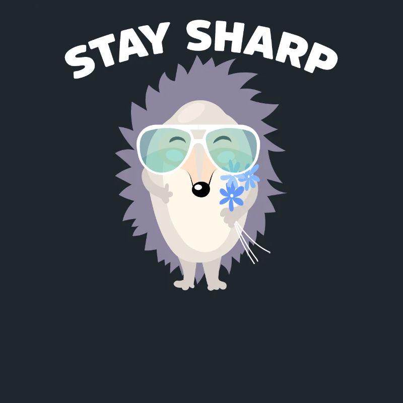 Stay Sharp Hérisson mignon avec lunettes de soleil et fleur