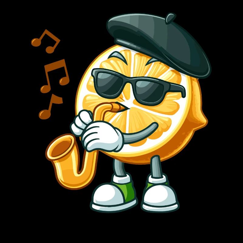 Cool Saxophone Playing Citrus Character