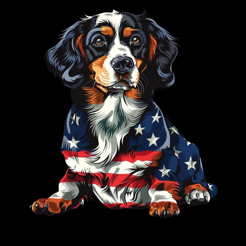 Bouvier bernois 4 juillet Drapeau américain