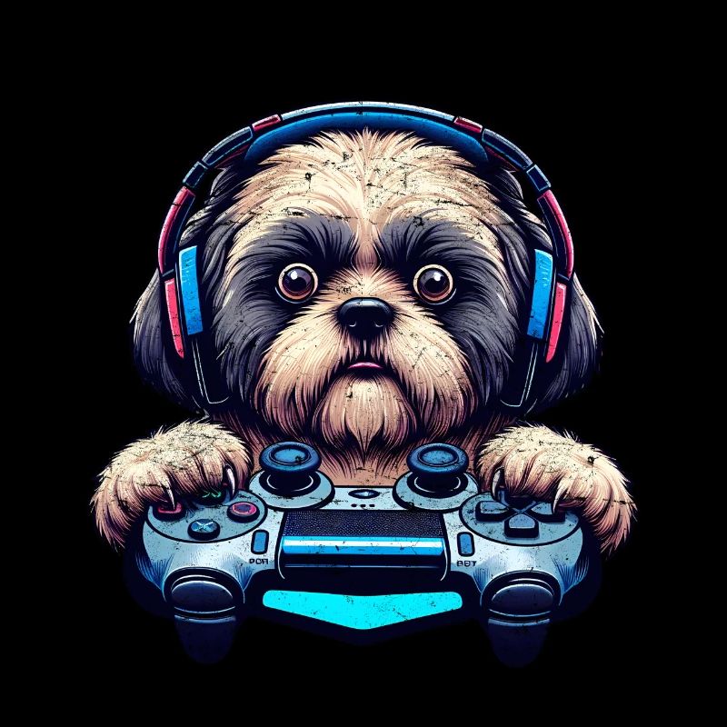 Nerds du jeu, amateurs de chiens Shih Tzu