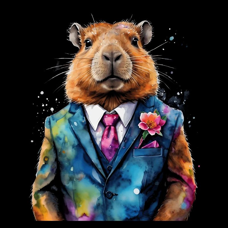 Capybara Anzug Capy Bunt Tier Design Print