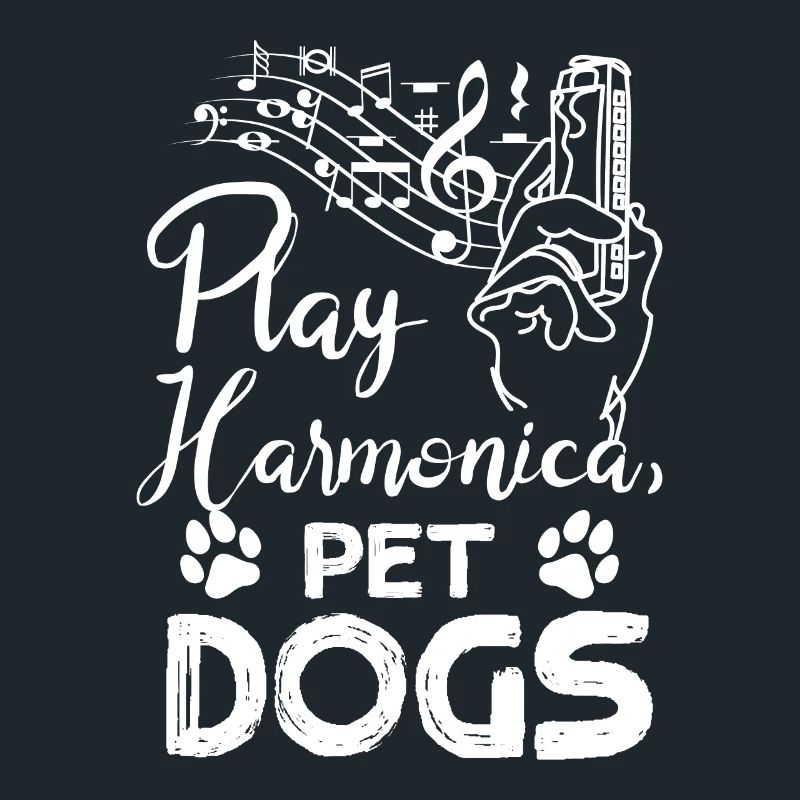 Propriétaire de chien harmoniciste jouer de l’harmonica chiens de compagnie