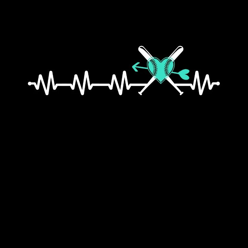 Baseball Softball Mom Heartbeat Baseball