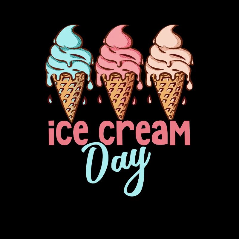 Ice Cream Day Cone Scoop Été