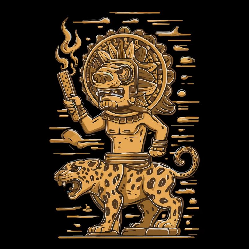 Dieu aztèque Mythologie ancienne Tezcatlipoca avec