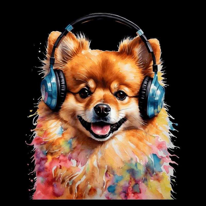 Casque de Poméranie Chien Imprimer