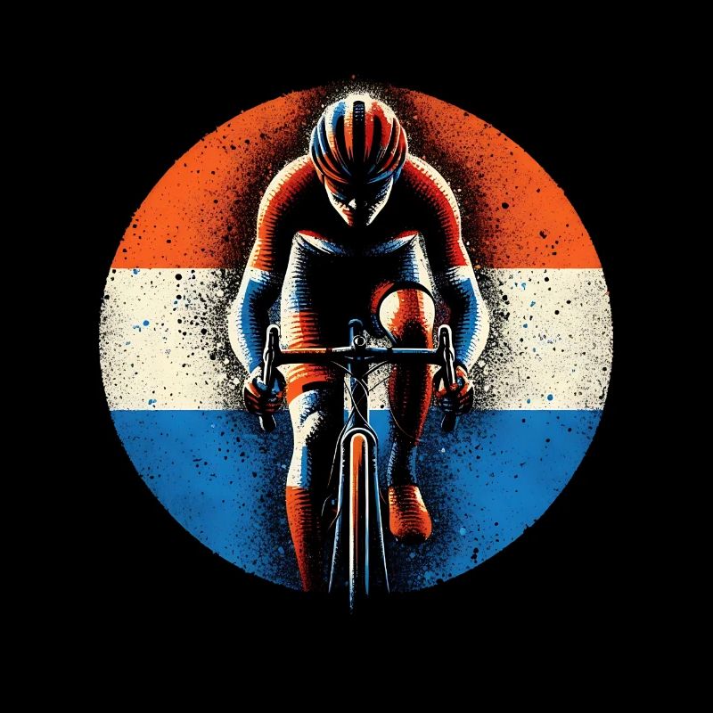 Conception de maillot de cyclisme néerlandais NL drapeau cycliste