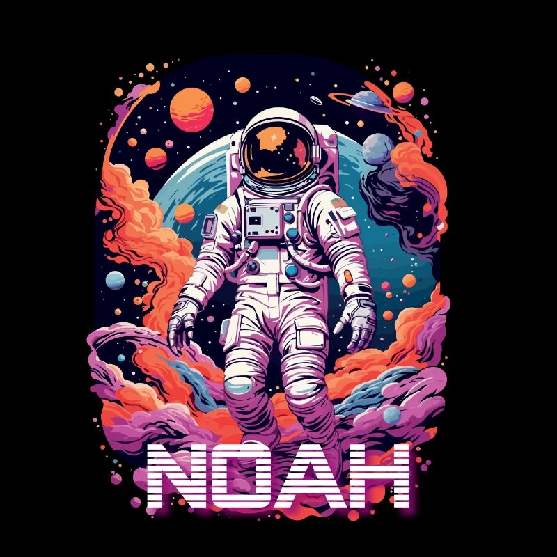 NOAH - Beau prénom de garçon avec astronaute cool