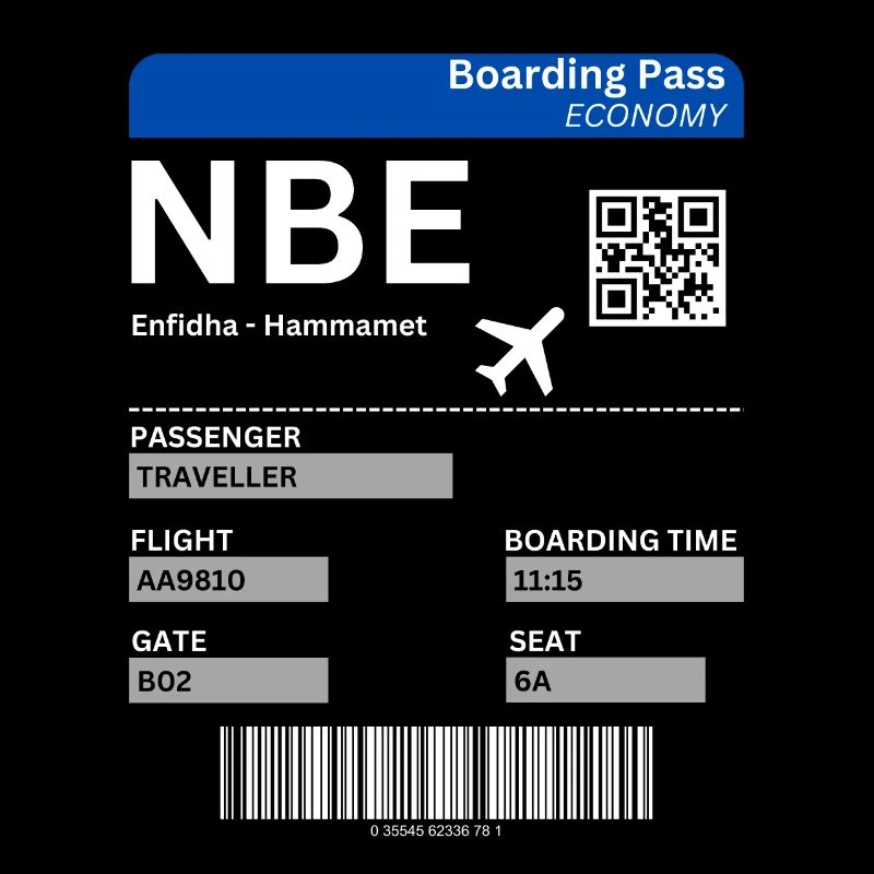 Hammamet Boarding Pass Urlaub Tunesien Idee