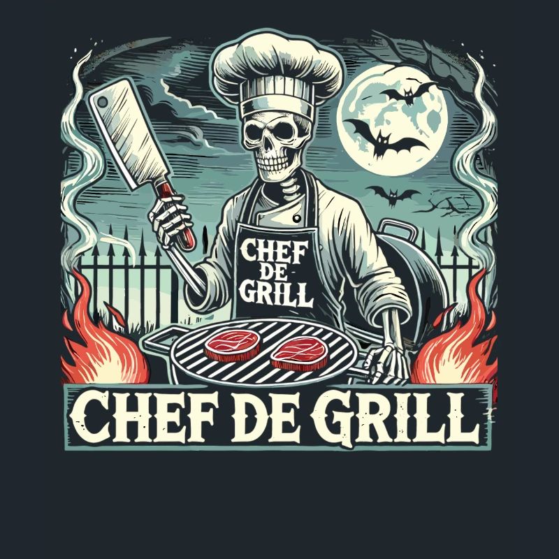 Skeleton Chef at the Grill Halloween – Chef de Grill