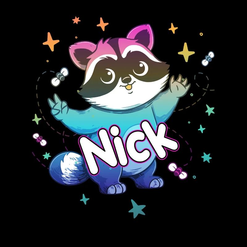 NICK - Beau nom de garçon avec un raton laveur mignon