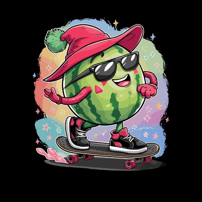 Cooler Wassermelonen-Skater