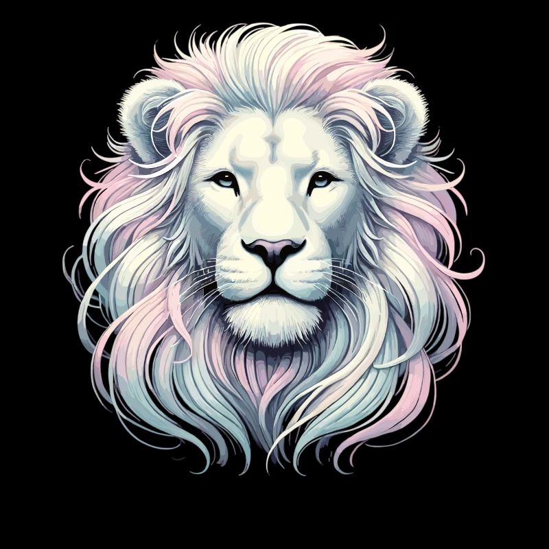Lion blanc dans le style de l’art pastel