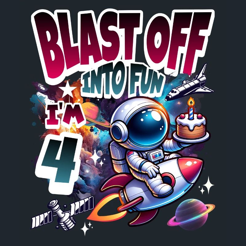 Astronaut 4th Birthday Space