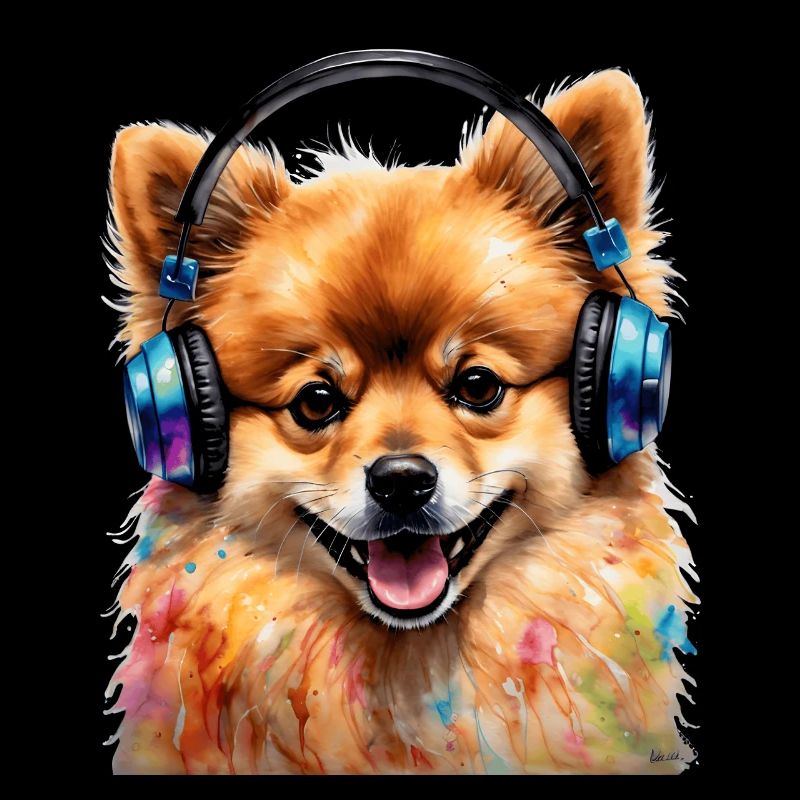 Casque de Poméranie Chien Imprimer