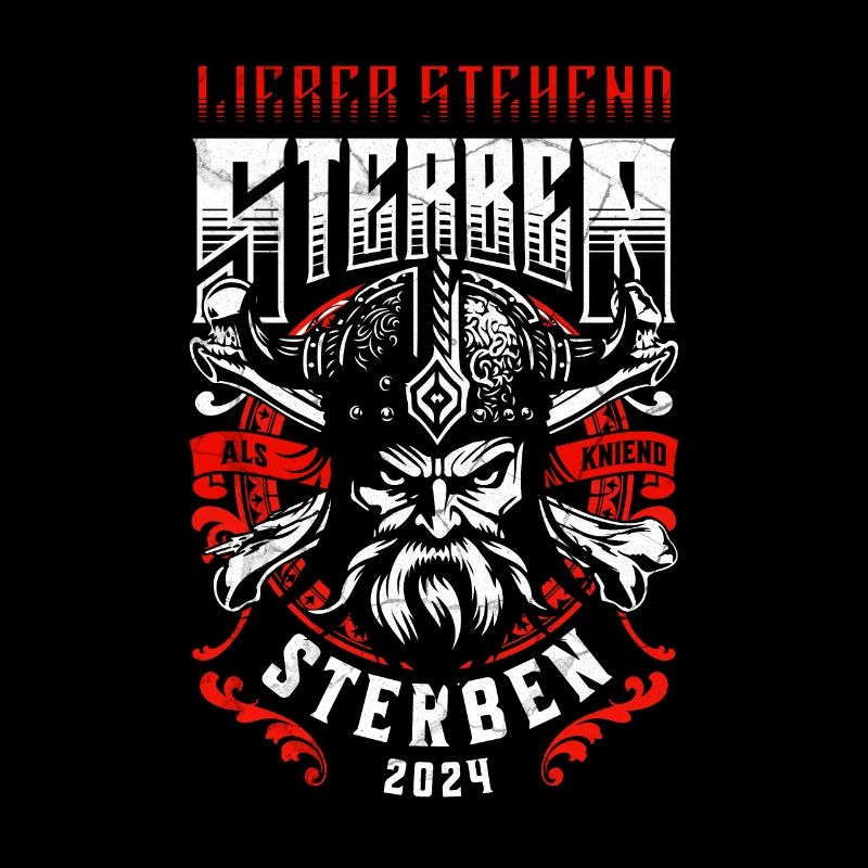 Lieber stehend sterben Wikingerhelm Tattoo 2024