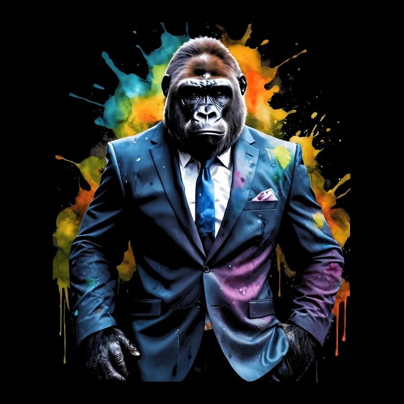 Gorilla Suit Monkey Coloré Animal Design Imprimer