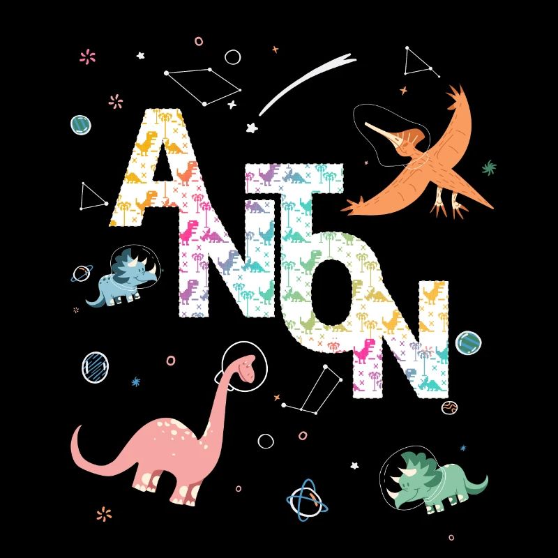 ANTON - Beau prénom de garçon avec dinosaure
