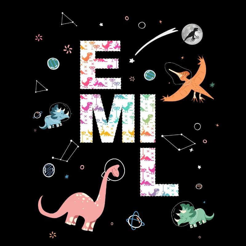 EMIL - Beau prénom de garçon avec dinosaure