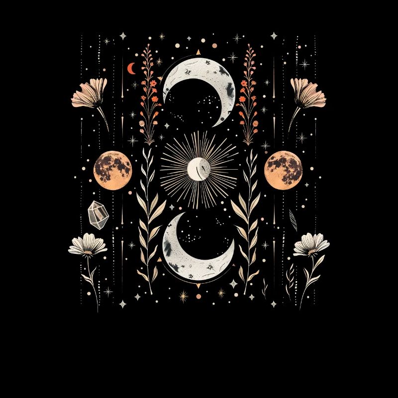 Phases de lune et fleurs mystiques