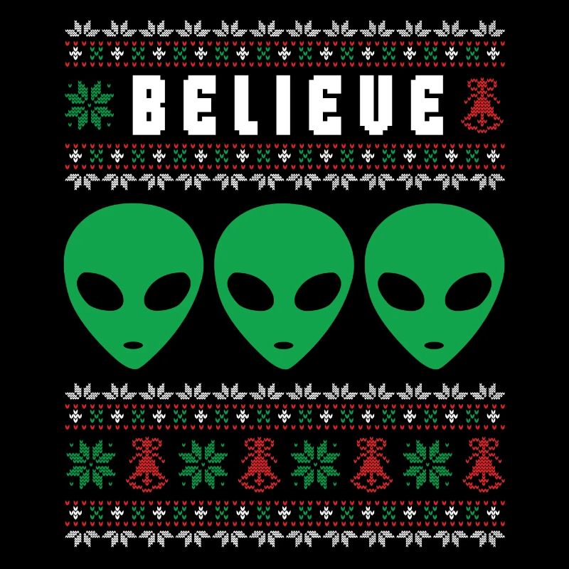 Pull de Noël laid de Noël drôle Alien