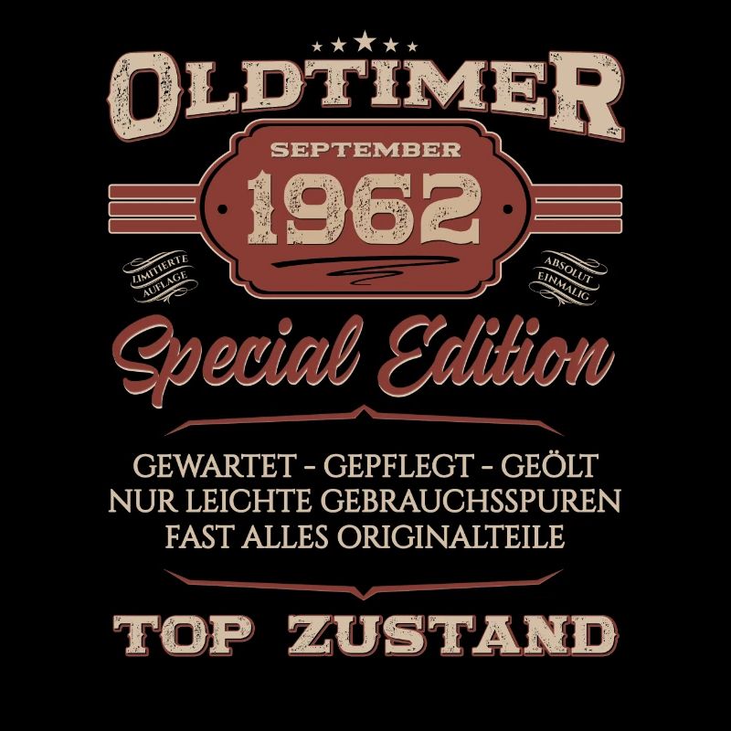 62. Geburtstag September Oldtimer 1962 Jahrgang