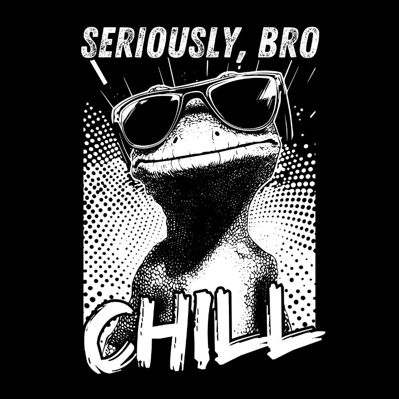 Seriously Bro Chill Lizard Retro Meme