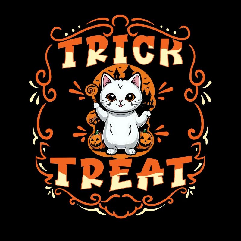 Niedliche Katze Süßes oder Saures Halloween Cute