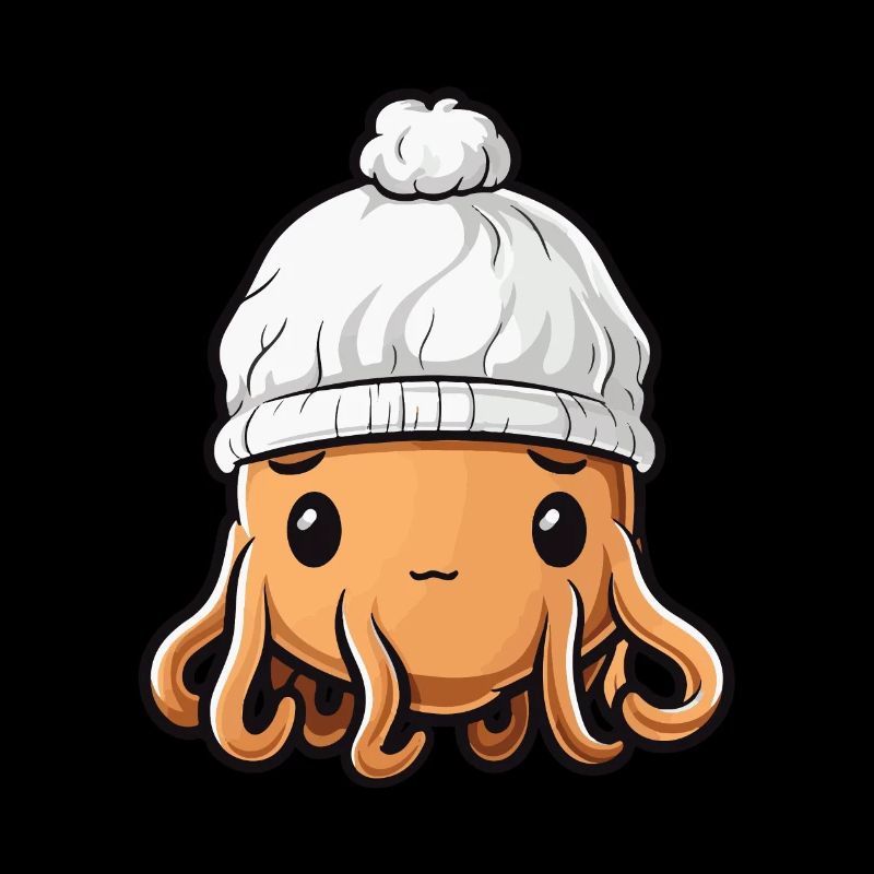 Oktopus Winter Krake Comic Niedlich