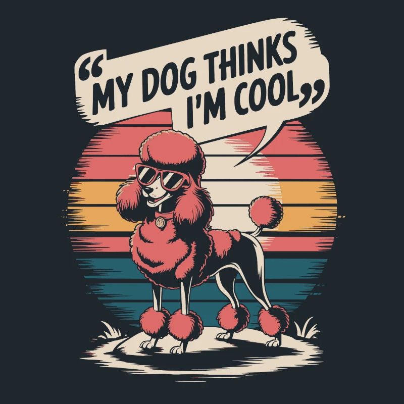 Caniche mon chien pense que je suis cool