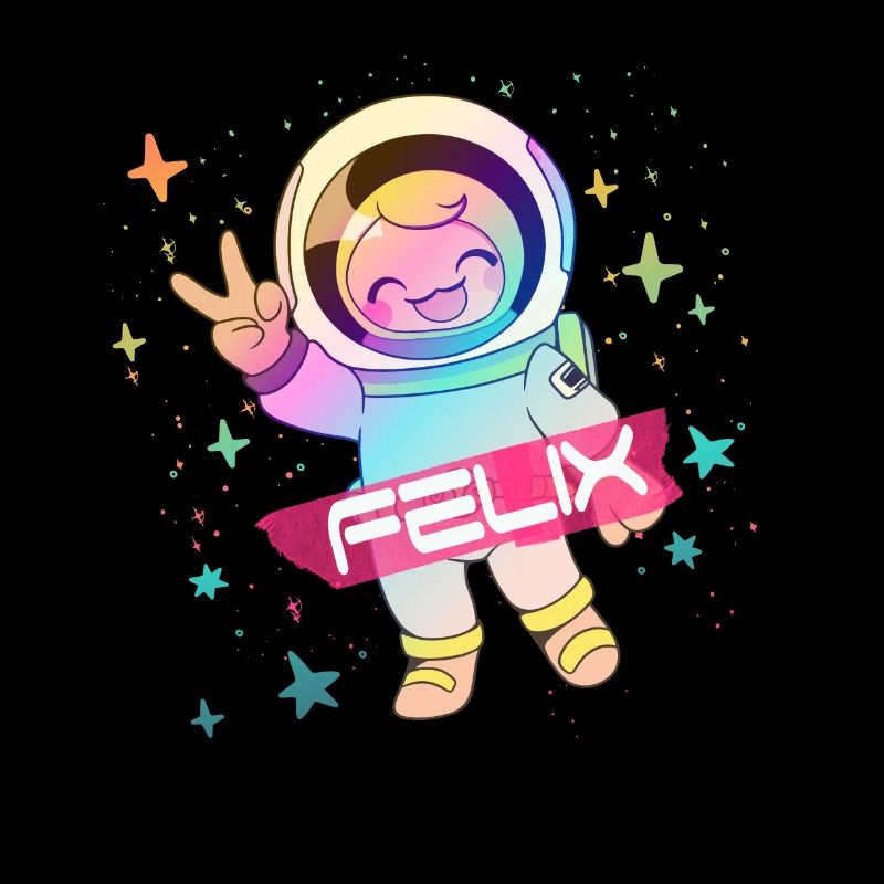 FELIX - Beau prénom de garçon avec astronaute mignon
