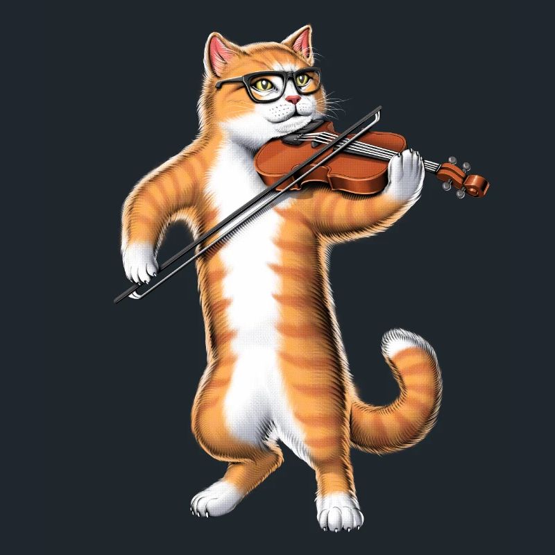 Chat jouant du violon