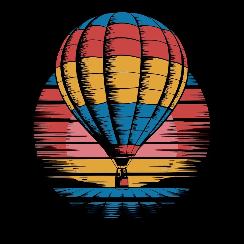Montgolfière Rétro Sunset Vintage