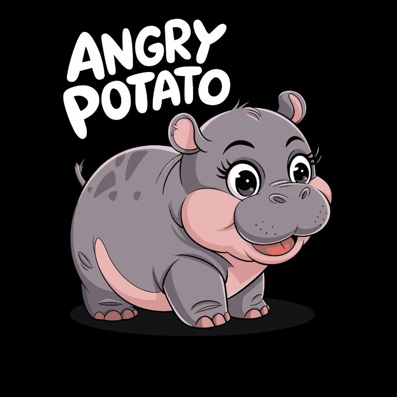 Moo Deng Lustiges Nilpferd 'Angry Potato'