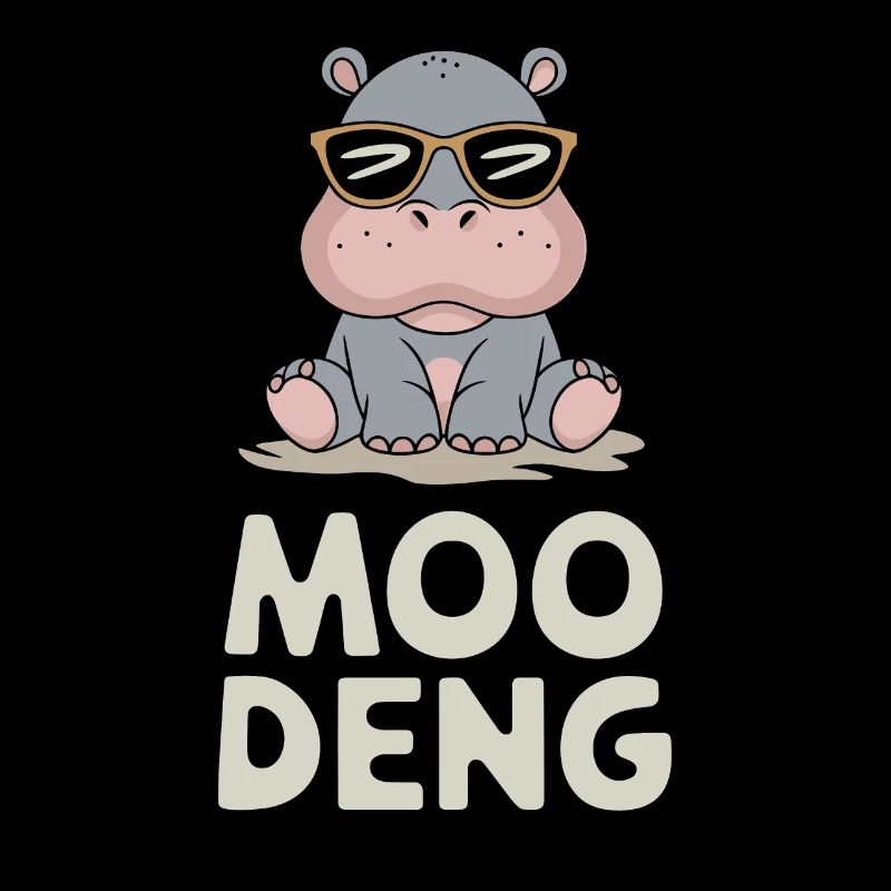 Moo Deng Hippo : Hippopotame cool avec lunettes de soleil