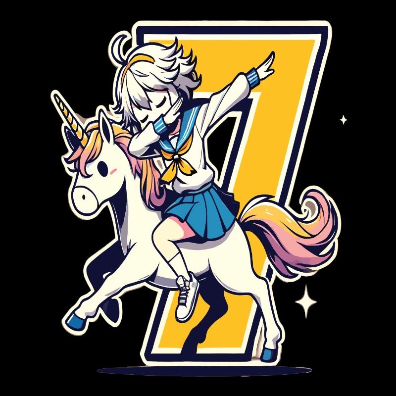 Anniversaire 7 ans Licorne Dab