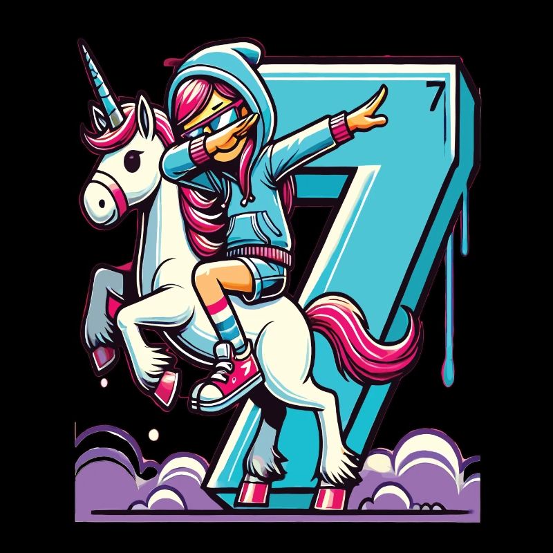 Geburtstag 7 Jahre Einhorn Dab