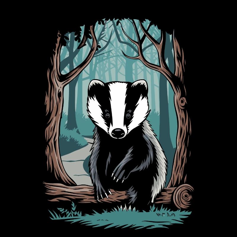 Cottagecore esthétique forêt blaireau illustration