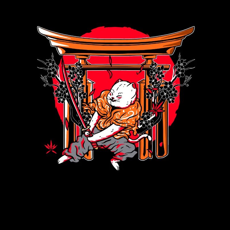 Kanji Japan Katana Ninja Katze Samurai