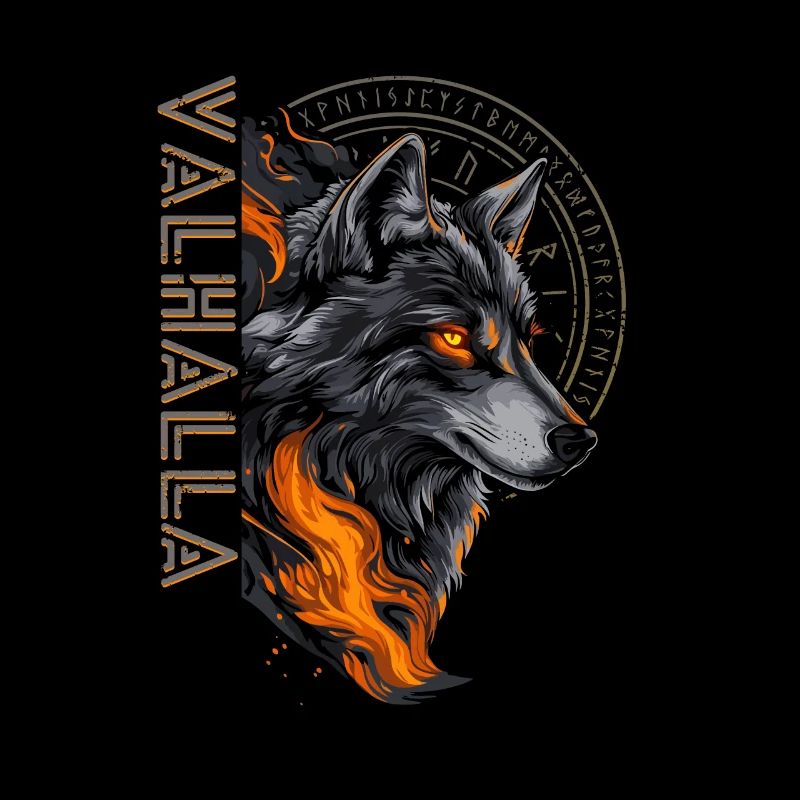 Vegvisir Kompass Wolf Runen Walhalla Wikinger