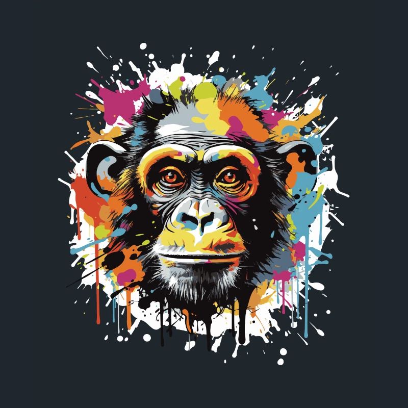 Monkey Head Portrait Pop Art