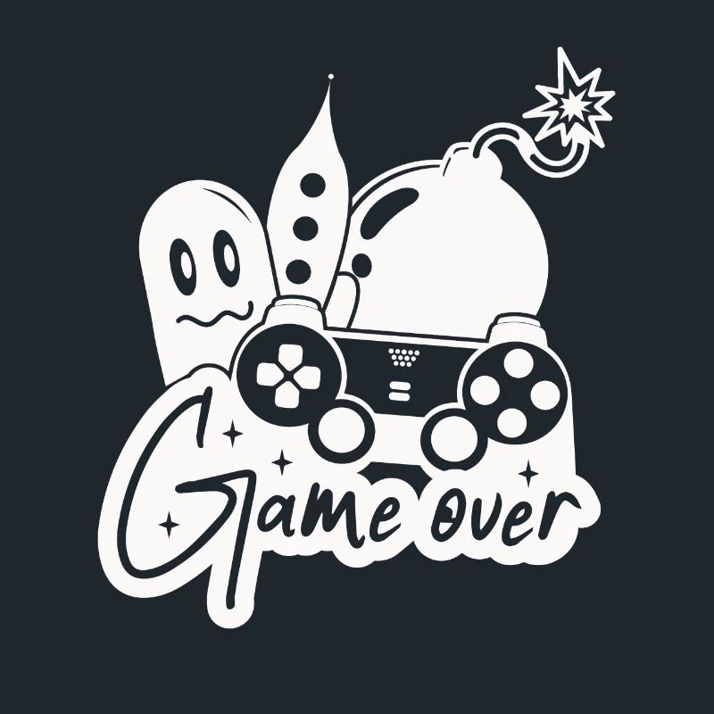 Gaming Gamer Game Over Controller Ghost Bomb