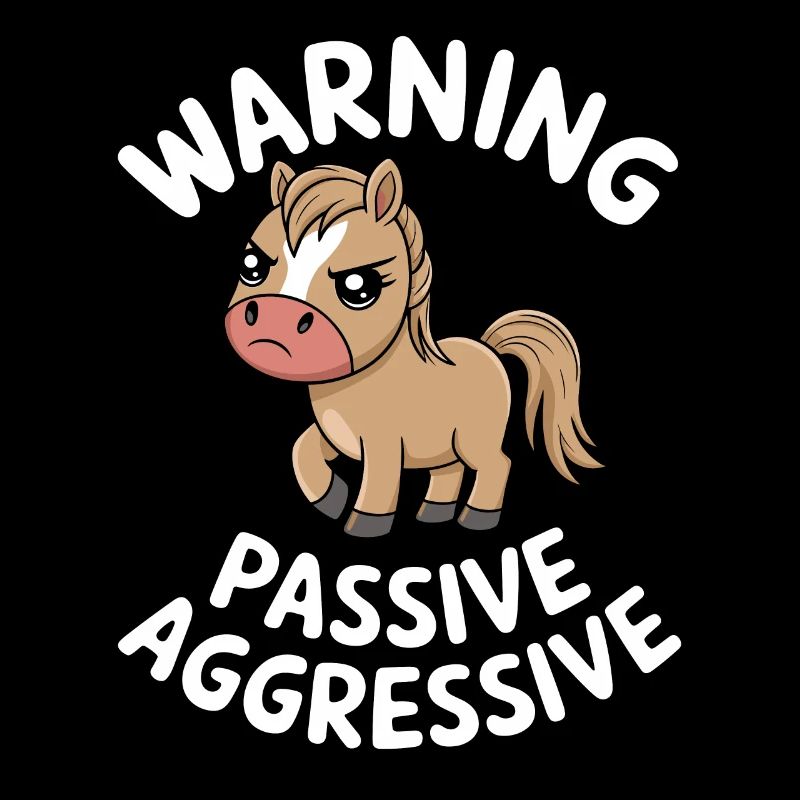 Attention passif agressif cheval dessin animé