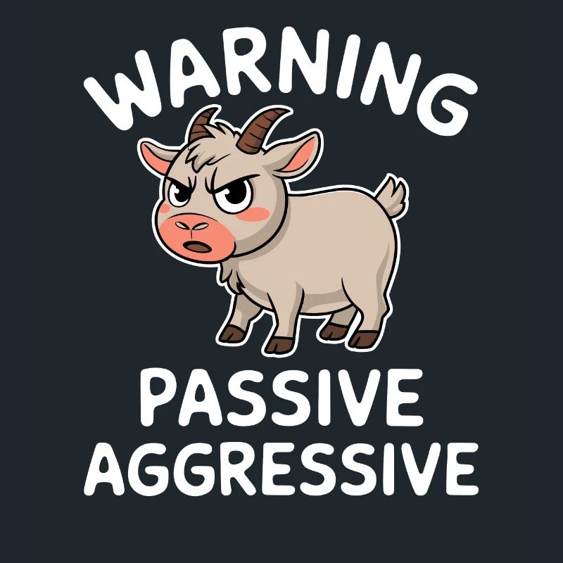 Caution Passive Aggressive Funny Goat