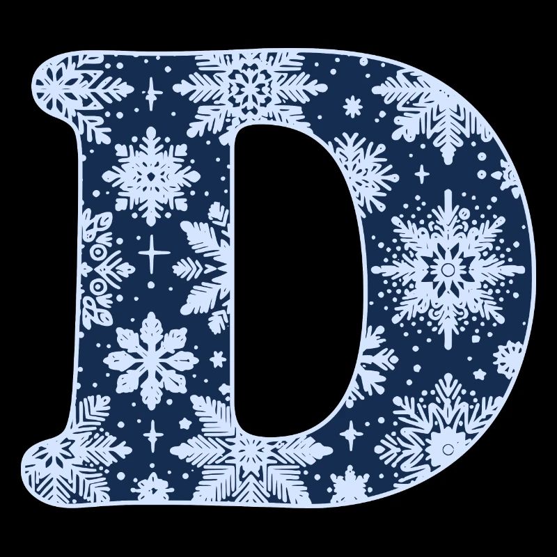 Buchstabe D Schneeflocken