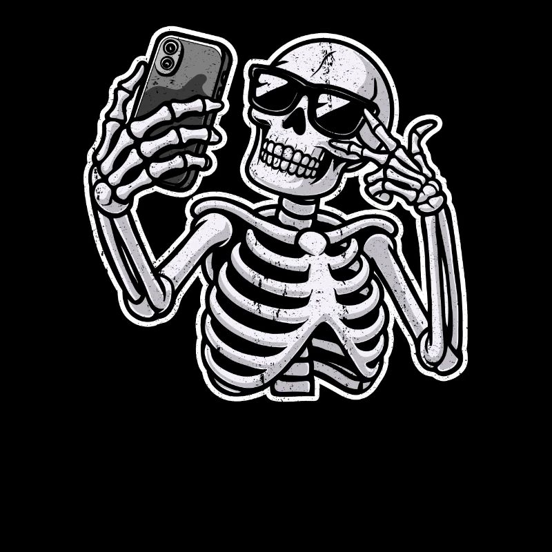 Humor Selfie Skeleton Funny Dead Bones Halloween