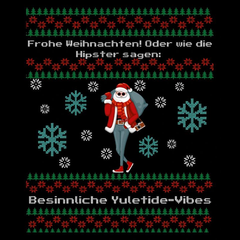 Lustiger Spruch mit Hipster Ugly Christmas