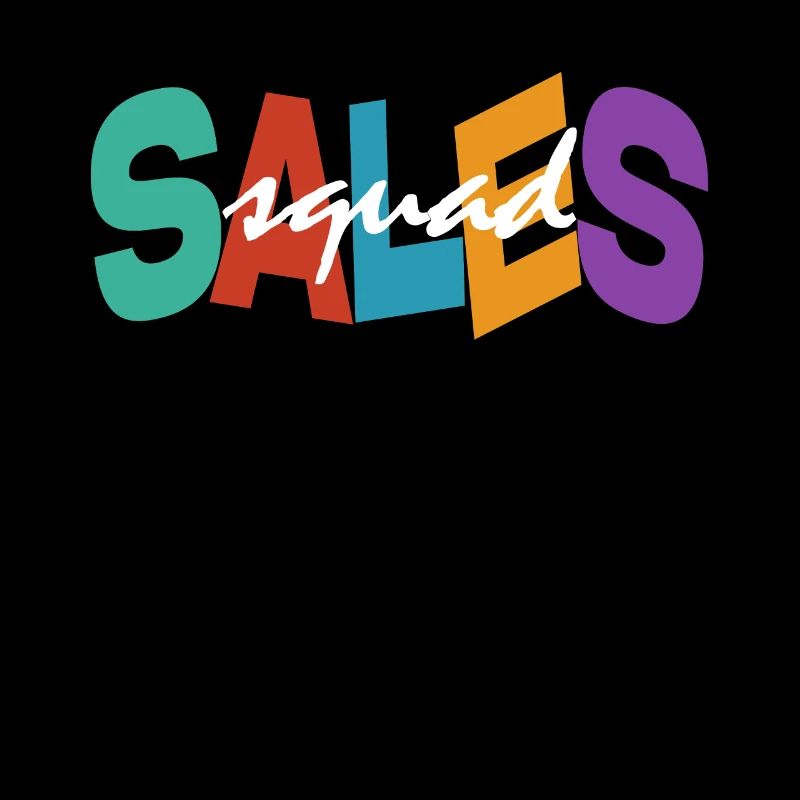 Équipe de vente Typographie colorée Conception Équipe de vente